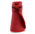 Cappello da sole pieghevole in paglia rossa da donna in forma arrotolata compatta - Bambino (53-55CM) / Rosso