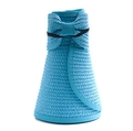 Visera de paja azul con ala ancha, lazo y textura tejida para el sol del verano - Adulto (56-59CM) / Azul Celeste