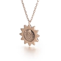 Colgante de girasol elegante en oro rosa con chapado geométrico de acero inoxidable - Oro rosa