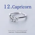 Silver Capricorn zodiac ring featuring sparkling cubic zirconia in an adjustable design - Capricorn