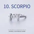Silver plated Scorpio zodiac ring with sparkling zircon in an adjustable open design - Scorpio