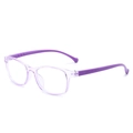 Kids anti-blue light glasses with transparent purple frames and flexible temples - Transparent Purple