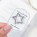 Spilla a stella d'argento con strass pavé su cartoncino per uno stile elegante - Stella Piccola / Argento