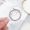 Golden round alloy brooch with clear rhinestones on Fashion Jewelry display card - Large Round / Gold