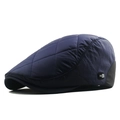Coppola trapuntata blu scuro da uomo con finitura lucida e imbottitura termica calda - Regolabile (56-61cm) / Blu navy