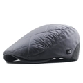 Berretto piatto grigio trapuntato da uomo con calda fodera in pile e motivo a rombi - Regolabile (56-61cm) / Grigio