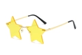 Star shaped rimless sunglasses with yellow lenses and golden metal frames for women - Gold Frame Translucent Yellow