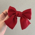 Elegante pinza para el pelo con lazo de satén rojo y diseño de nudo para niñas - Burdeos