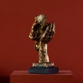 Gilded Silence is Gold resin statue sculpture for home decor in classic gold finish - Gold Hear No Evil - 171010