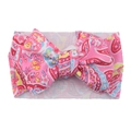Pink paisley print wide baby headband with large fabric bow knot for infants - #23 Paisley