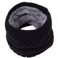 Winter Strickschal mit dickem Fleecefutter in Schwarz und Grau für den Außenbereich - Schwarz