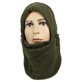 Detail of army green fleece ski mask with adjustable drawstring for winter protection - Army Green