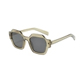 Lunettes de soleil oversize tendance avec monture polygonale et verres teintés pour l'extérieur - Monture Verte Verres Gris