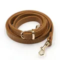 Adjustable brown PU leather replacement shoulder strap with gold metal lobster clasps - Ochre (Gold Clasp)