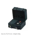 Dark green velvet jewelry travel case with ring slots and elastic pocket - Navy Blue