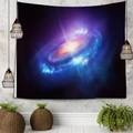 Tapiz de pared galaxia con nebulosa azul y núcleo naranja brillante para decoración - 150x130cm / Galaxia Púrpura