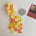 Rainbow gradient hair ties in yellow and orange shades packed in a clear jar - Yellow - 100 Small Ties