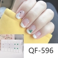 Adesivi per unghie natalizi con pupazzo di neve e albero su base rosa - Stile Pupazzo di Neve e Albero di Natale (QF596)