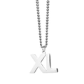 Polished silver XL alphabet pendant necklace made of high-quality stainless steel - Chain Length 60cm / Silver