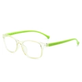 Occhiali bimbi anti-luce blu con montatura gialla trasparente e stanghette verdi - Montatura Verde Trasparente Asta Verde