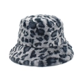 Detalle del gorro de pescador grueso con estampado de leopardo gris y tacto suave - M (56-58cm) / Leopardo Pequeño Gris