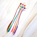 Colorful braided hair extensions for girls featuring mini clips in six vibrant shades - Small Claw Clip - Braided Style