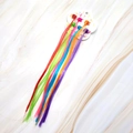 Rainbow hair extension clips for girls with glitter synthetic hair in six bright colors - Small Claw Clip - Colorful Style