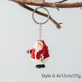 Christmas Santa Claus keychain pendant Model G in red and white 4x12cm hanging on branch - Style G-Santa Side Flying