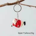 Christmas Santa Claus keychain Style F 5x9cm decorative charm for bags and gifts - Style F-Santa with Star
