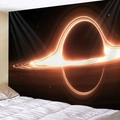Detailed close-up of cosmic black hole tapestry fabric for bedroom wall decoration - Style 6
