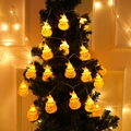 Catena luminosa a LED con zucche arancioni e cappelli da strega per decorazione Halloween - Zucca Con Cappello / Modello A Batteria Da 2 Metri E 10 Luci