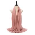 Elegant solid pink pearl chiffon hijab scarf with soft lightweight texture and drape - Flesh Pink
