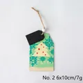 Style 2 wooden Christmas tree ornament in mint green with rustic twine loop and white bead - No. 2 Christmas Tree