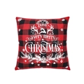Red and black buffalo plaid Christmas pillow cover with merry Christmas text and elk - Have A Very Merry Christmas Lettering With Elk Style (Style E) / Cover Only