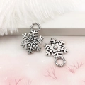 Silver snowflake alloy pendant charms for DIY jewelry making with snowflake design - 15x20mm Snowflake-8388