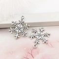 Pendentifs flocon de neige en argent pour bijoux DIY avec deux attaches en métal - 22x28mm Flocon de Neige-4075
