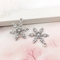 Silver snowflake charms for DIY bracelets made of high-quality silver alloy metal - 17x23mm Snowflake-8394