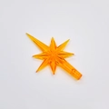 Translucent orange star shaped LED light bulb attachment for ceramic Christmas trees - Orange
