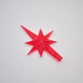 Bombilla LED de estrella roja translúcida para árbol de Navidad de cerámica - Rojo