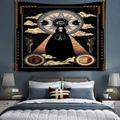 Arazzo da parete gotico con teschio, luna e stelle per la decorazione della camera - 150x130cm / Teschio Gotico