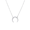 Collar con colgante de luna creciente de acero inoxidable plateado para mujeres - Color Acero