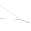 Collar minimalista de acero inoxidable plateado con colgante de barra pulida y cadena tipo O - Plateado