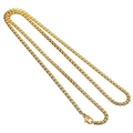 Goldene 18k Box-Kette Halskette mit Karabinerverschluss für Buddha Anhänger - 3,0 * 60 cm Quadratische Perlenkette / Gold