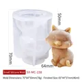 Teddy dog silicone mold for ice or candles including mold size and finished cat shape - Small Cute Cat