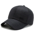 Berretto da baseball grigio scuro per uomo anziano con trama blu e logo SPORT - Nero