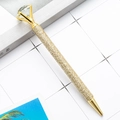 Stylo à bille doré pailleté de luxe surmonté d'un grand cristal étincelant - Pointe Balle 1,0 mm / Or
