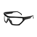 Y2K oversized black shield sunglasses with transparent lenses for outdoor fashion style - Black Frame Clear Lens