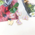 Golden butterfly charm set with purple enamel pendants for DIY jewelry making crafts - 11mm / Purple