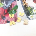 DIY colorful butterfly charms with yellow enamel and gold finish for jewelry making - 11mm / Yellow
