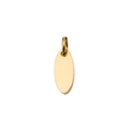 Pendentif ovale en acier inoxydable doré avec finition lisse et petit anneau ouvert - 1,2mm d'épaisseur / Doré
